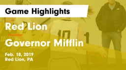 Red Lion  vs Governor Mifflin  Game Highlights - Feb. 18, 2019