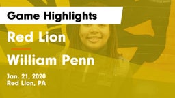 Red Lion  vs William Penn  Game Highlights - Jan. 21, 2020