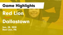 Red Lion  vs Dallastown  Game Highlights - Jan. 28, 2020