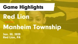 Red Lion  vs Manheim Township  Game Highlights - Jan. 30, 2020