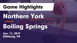 Northern York  vs Boiling Springs  Game Highlights - Jan. 11, 2019