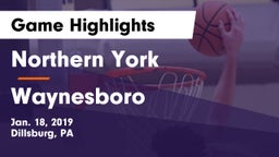 Northern York  vs Waynesboro  Game Highlights - Jan. 18, 2019