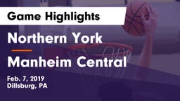 Northern York  vs Manheim Central Game Highlights - Feb. 7, 2019