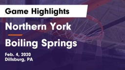 Northern York  vs Boiling Springs  Game Highlights - Feb. 4, 2020