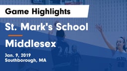 St. Mark's School vs Middlesex  Game Highlights - Jan. 9, 2019