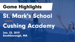 St. Mark's School vs Cushing Academy  Game Highlights - Jan. 23, 2019