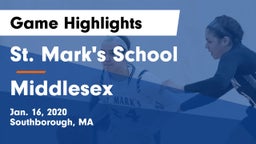 St. Mark's School vs Middlesex  Game Highlights - Jan. 16, 2020