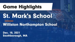 St. Mark's School vs Williston Northampton School Game Highlights - Dec. 18, 2021