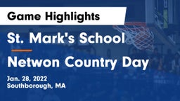St. Mark's School vs Netwon Country Day Game Highlights - Jan. 28, 2022