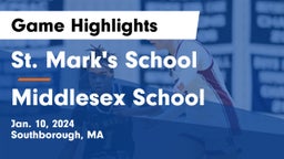 St. Mark's School vs Middlesex School Game Highlights - Jan. 10, 2024
