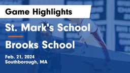 St. Mark's School vs Brooks School Game Highlights - Feb. 21, 2024