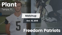 Matchup: Plant  vs. Freedom Patriots 2018