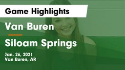 Van Buren  vs Siloam Springs  Game Highlights - Jan. 26, 2021