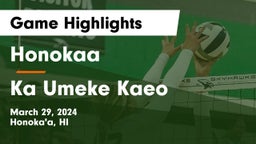 Honokaa  vs Ka Umeke Kaeo Game Highlights - March 29, 2024