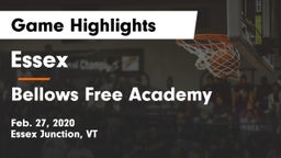 Essex  vs Bellows Free Academy  Game Highlights - Feb. 27, 2020