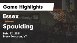 Essex  vs Spaulding  Game Highlights - Feb. 22, 2021