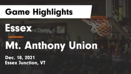 Essex  vs Mt. Anthony Union  Game Highlights - Dec. 18, 2021