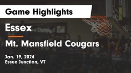 Essex  vs Mt. Mansfield Cougars Game Highlights - Jan. 19, 2024