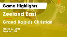 Zeeland East  vs Grand Rapids Christian  Game Highlights - March 27, 2023