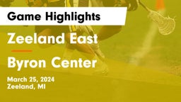 Zeeland East  vs Byron Center  Game Highlights - March 25, 2024