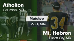 Matchup: Atholton  vs. Mt. Hebron  2016