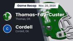 Recap: Thomas-Fay-Custer  vs. Cordell  2020