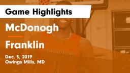 McDonogh  vs Franklin  Game Highlights - Dec. 5, 2019