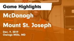 McDonogh  vs Mount St. Joseph  Game Highlights - Dec. 9, 2019