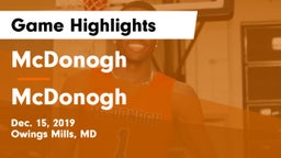 McDonogh  vs McDonogh  Game Highlights - Dec. 15, 2019