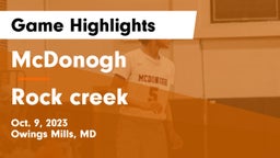 McDonogh  vs Rock creek Game Highlights - Oct. 9, 2023
