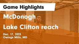 McDonogh  vs Lake Clifton reach  Game Highlights - Dec. 17, 2023