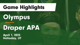Olympus  vs Draper APA Game Highlights - April 1, 2023