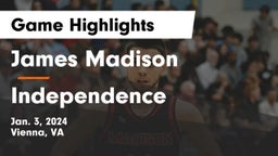 James Madison  vs Independence  Game Highlights - Jan. 3, 2024