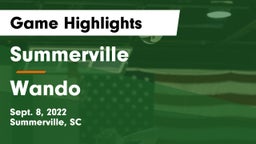 Summerville  vs Wando Game Highlights - Sept. 8, 2022