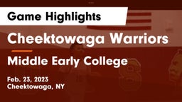 Cheektowaga Warriors vs Middle Early College  Game Highlights - Feb. 23, 2023