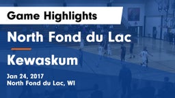 North Fond du Lac  vs Kewaskum  Game Highlights - Jan 24, 2017