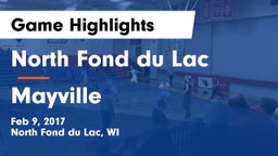 North Fond du Lac  vs Mayville  Game Highlights - Feb 9, 2017