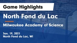 North Fond du Lac  vs Milwaukee Academy of Science Game Highlights - Jan. 19, 2021