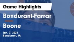 Bondurant-Farrar  vs Boone  Game Highlights - Jan. 7, 2021