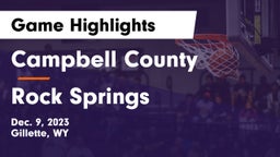 Campbell County  vs Rock Springs  Game Highlights - Dec. 9, 2023