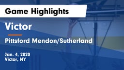 Victor  vs Pittsford Mendon/Sutherland Game Highlights - Jan. 4, 2020