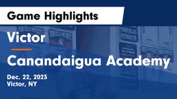 Victor  vs Canandaigua Academy  Game Highlights - Dec. 22, 2023