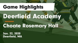 Deerfield Academy  vs Choate Rosemary Hall  Game Highlights - Jan. 22, 2020