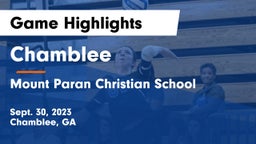Chamblee  vs Mount Paran Christian School Game Highlights - Sept. 30, 2023