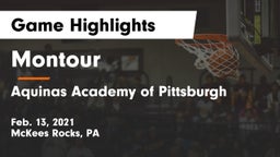 Montour  vs Aquinas Academy of Pittsburgh Game Highlights - Feb. 13, 2021