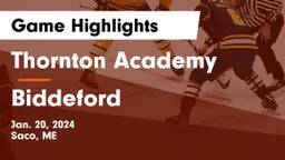 Thornton Academy vs Biddeford  Game Highlights - Jan. 20, 2024