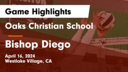 Oaks Christian School vs Bishop Diego Game Highlights - April 16, 2024
