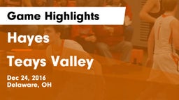 Hayes  vs Teays Valley  Game Highlights - Dec 24, 2016
