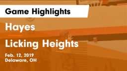 Hayes  vs Licking Heights  Game Highlights - Feb. 12, 2019