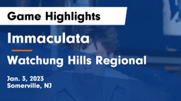 Immaculata  vs Watchung Hills Regional  Game Highlights - Jan. 3, 2023